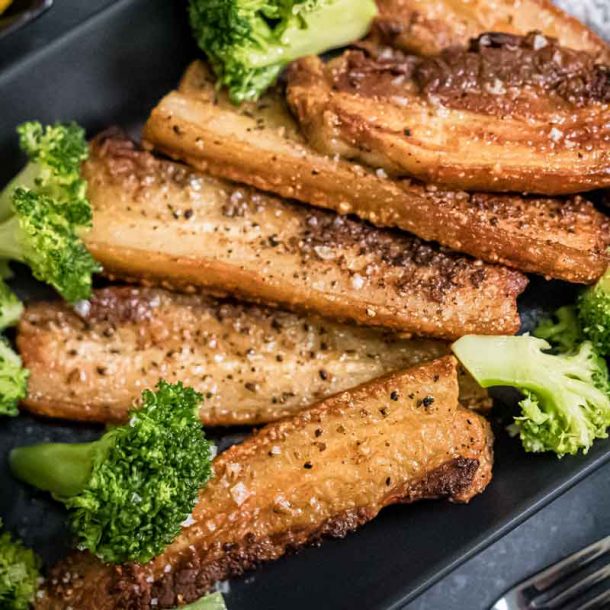 Pepper Pork Belly Strips Recipe - the 